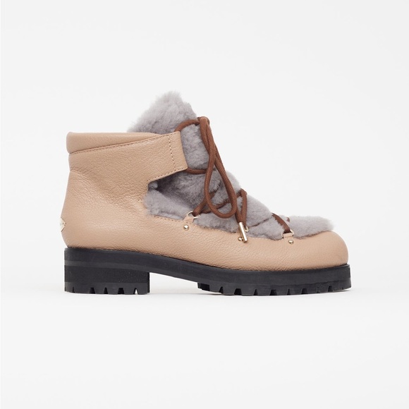 Jimmy Choo Beige & Grey Ditto Shearling Boot - Picture 6 of 14